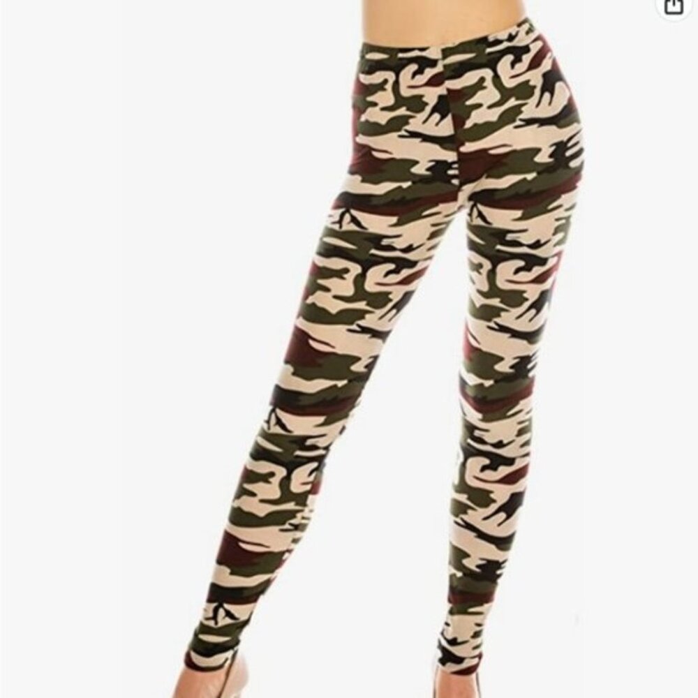 NWT [Ring] Plus Camo Buttery Soft Stretch Leggings - Womens Size fits 12-24 - Picture 3 of 4